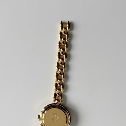 Gucci 1990s Interchangeable Bezel Gold Plated Rice Chain Watch with 6 bezels, case (160mm)