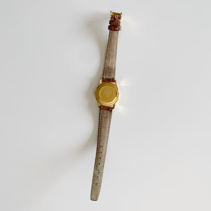 Gucci 1990s Date Gold Plated Round Watch