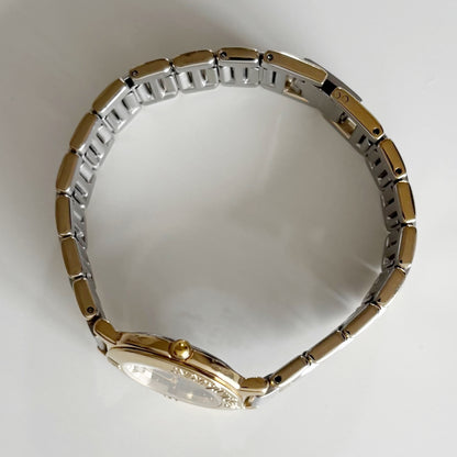 Yves Saint Laurent 1990s Black Dial Two Tone Watch