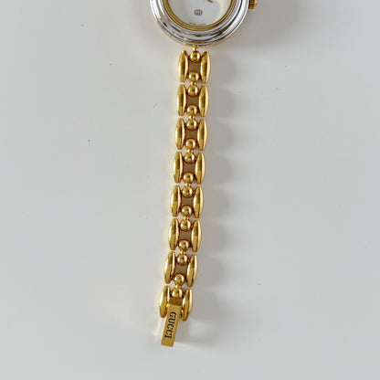 Gucci 1990s Interchangeable Bezel Gold Plated Watch with 6 bezels, case (160mm)