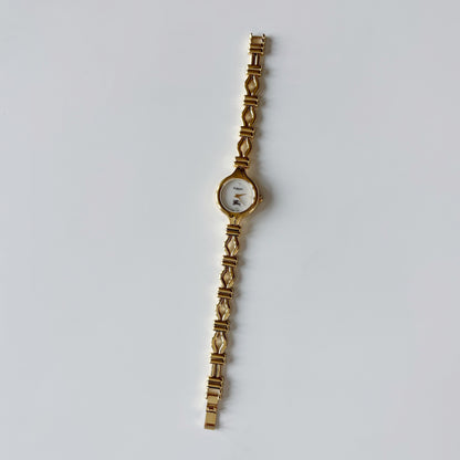 Burberry 1990s Seashell Dial Gold Plated Watch