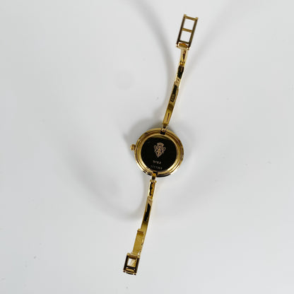 Gucci 1990s Interchangeable Bezel Gold Plated Bangle Watch with 12 bezels, case