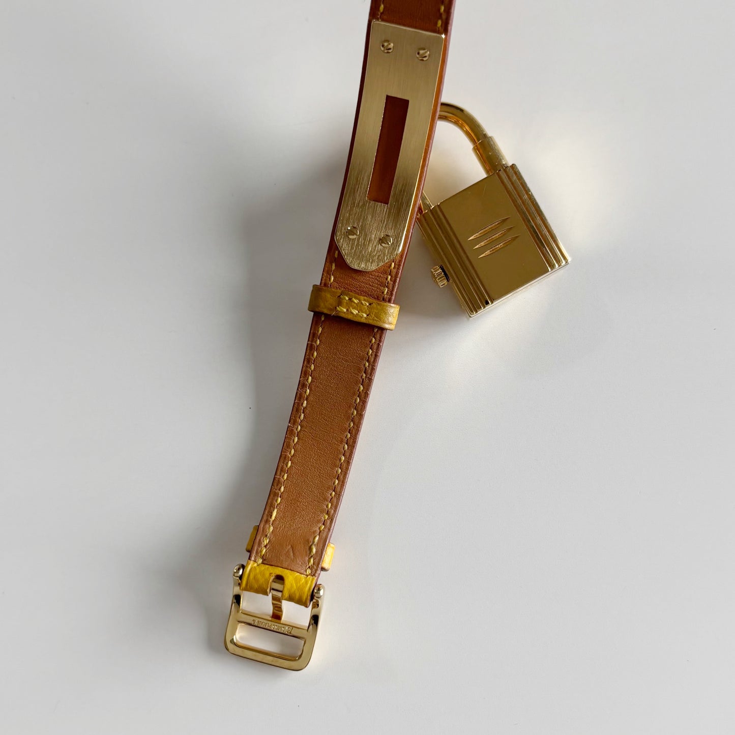 Hermes 1990s Kelly Gold Plated Watch
