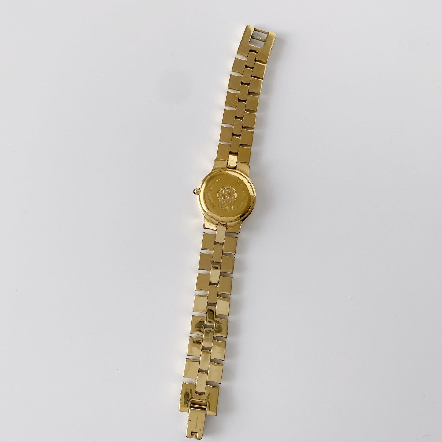 Fendi 1990s Navy Dial Gold Plated Watch