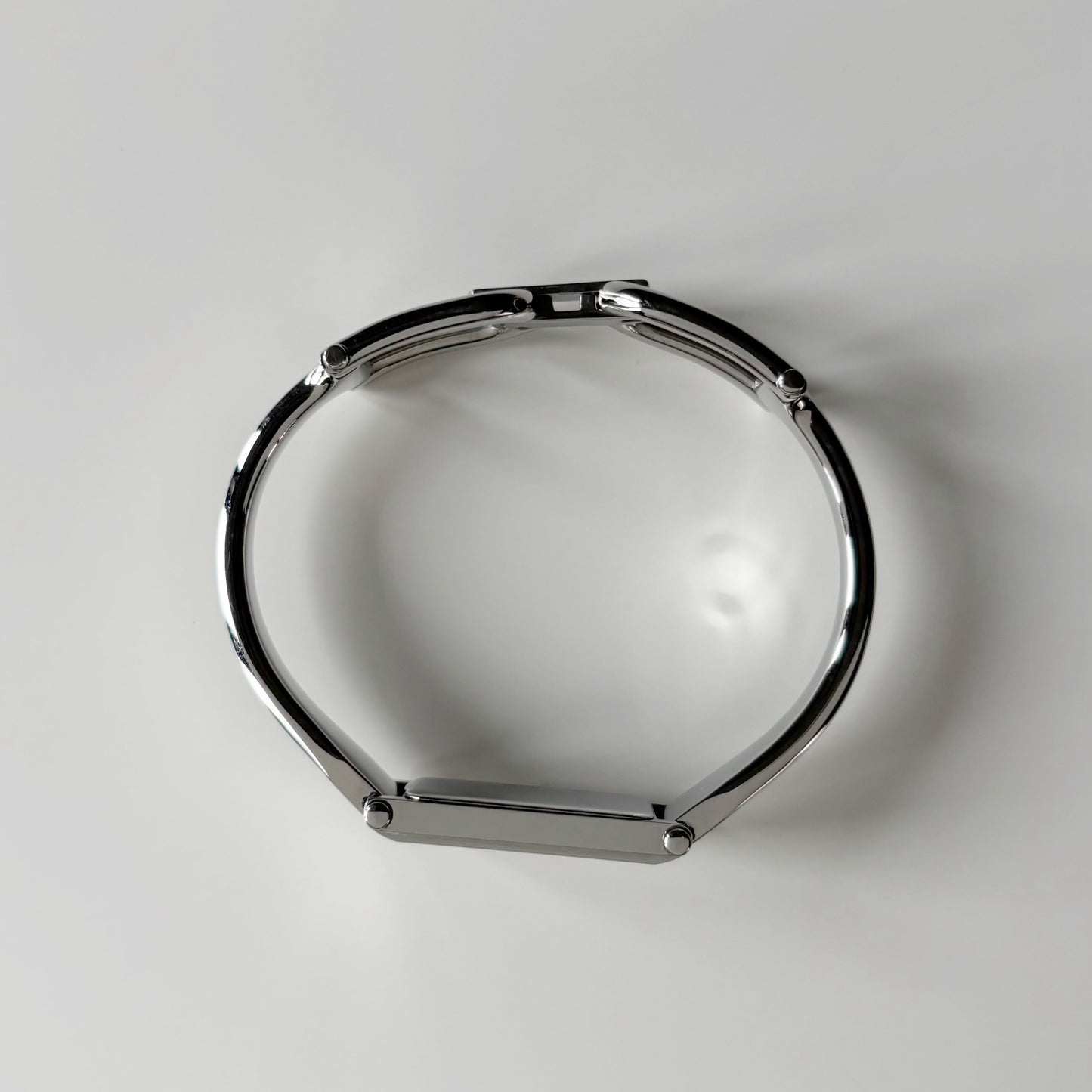 Gucci 1990s Rectangular Dial Stainless steel Bangle Watch