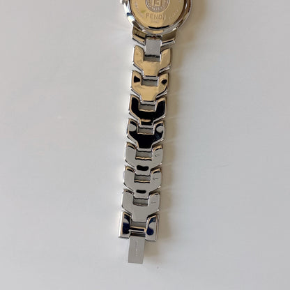 Fendi 1990s Date Round Dial Two Tone Watch