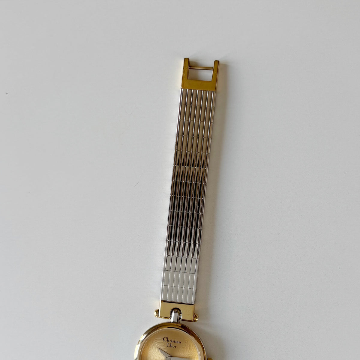 Dior 1990s Round Dial Gold Plated Two Tone Watch