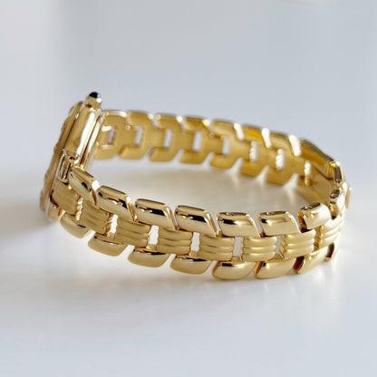 Fendi 1990s Round Dial Date Gold Plated Watch