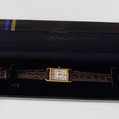 Yves Saint Laurent 1990s Tank Gold Plated Watch
