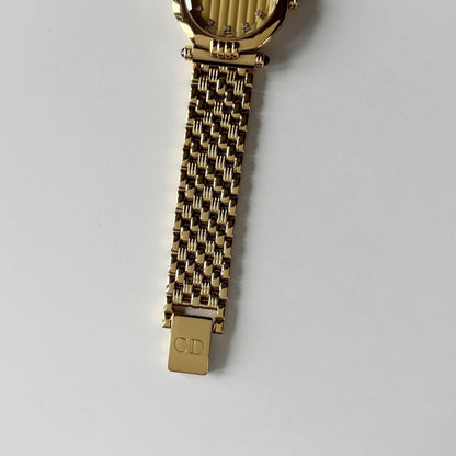 Dior 1990s Octagon Dial Gold Plated Watch