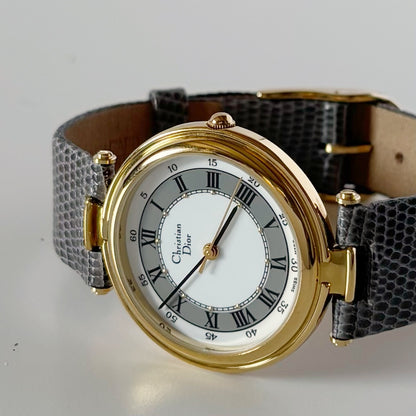 Dior 1990s Round Dial Gold Plated Watch (Large)