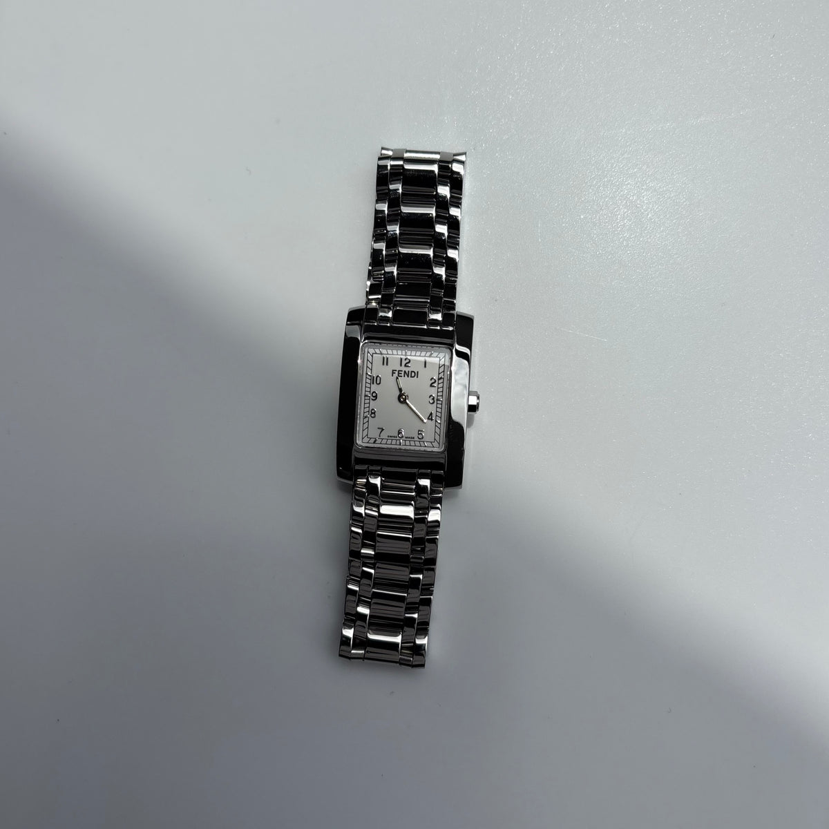 Fendi 1990s Tank Stainless Steel Watch
