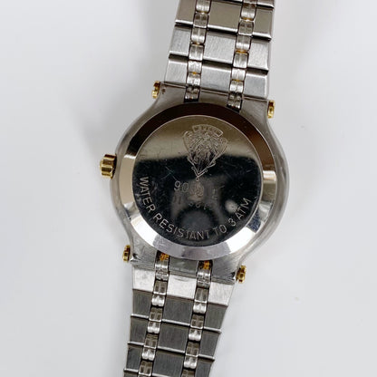 Gucci 1990s Date Two Tone Round Watch