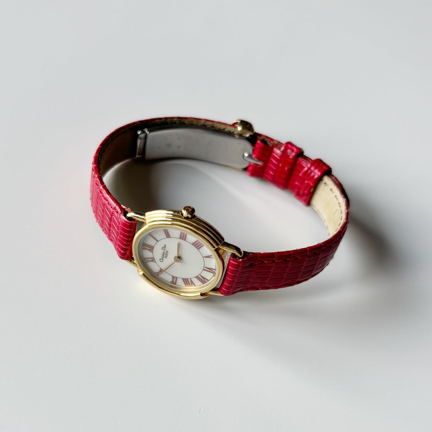 Dior 1990s Seashell Dial Gold Plated Watch