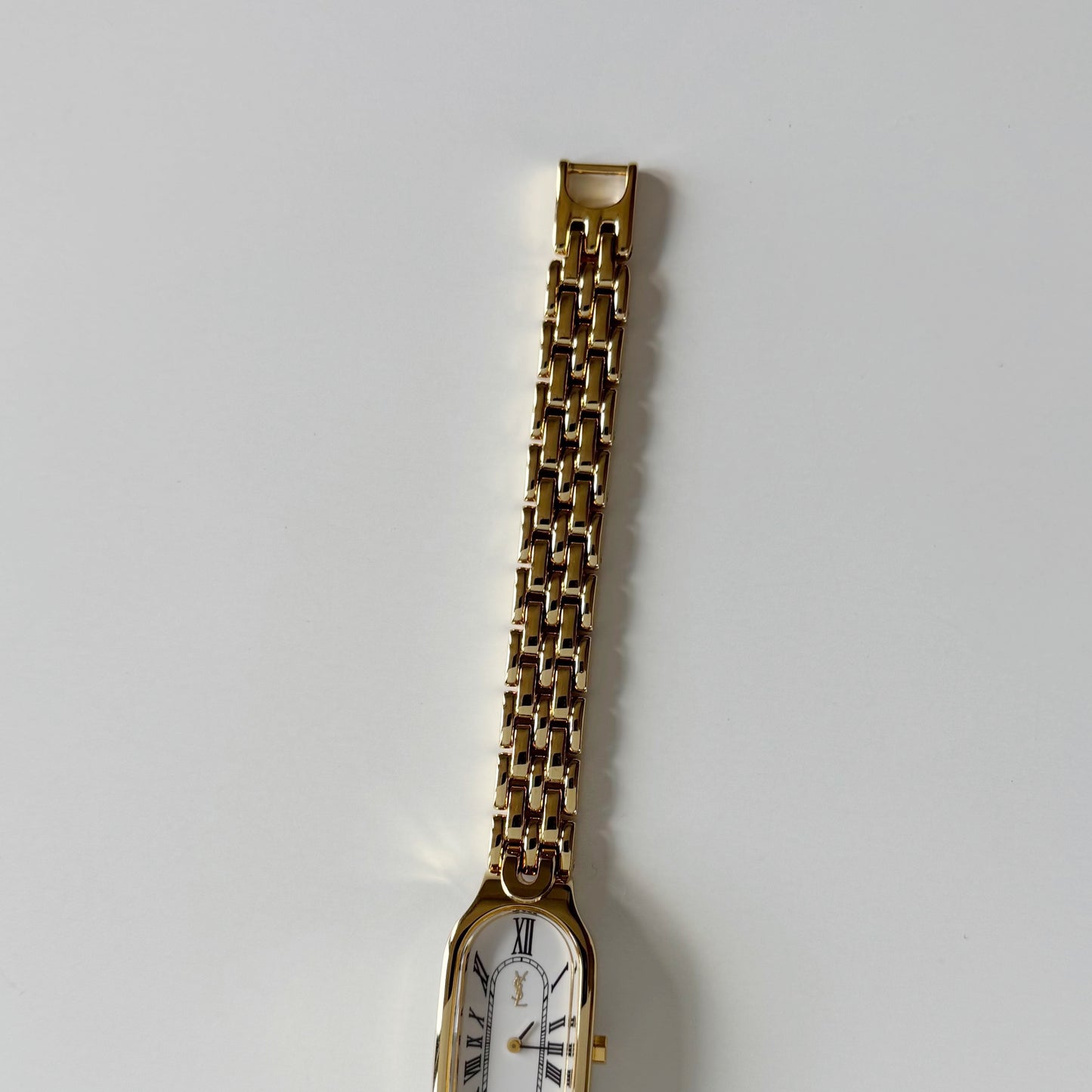 Yves Saint Laurent 1990s Oval Dial Gold Plated Watch