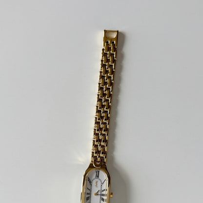 Yves Saint Laurent 1990s Oval Dial Gold Plated Watch