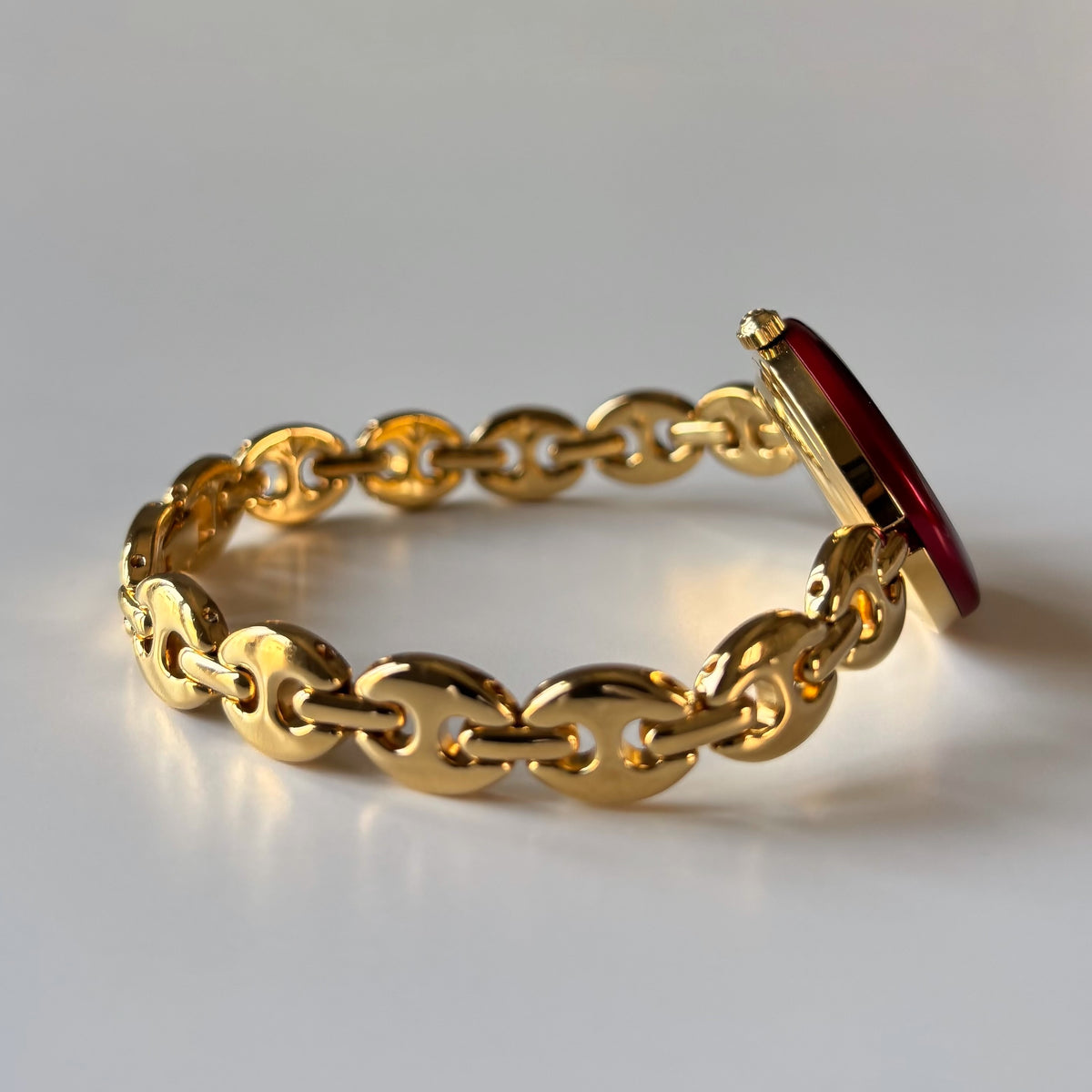 Gucci 1990s Interchangeable Bezel Gold Plated Chain Watch with 6 bezels, case (165mm)