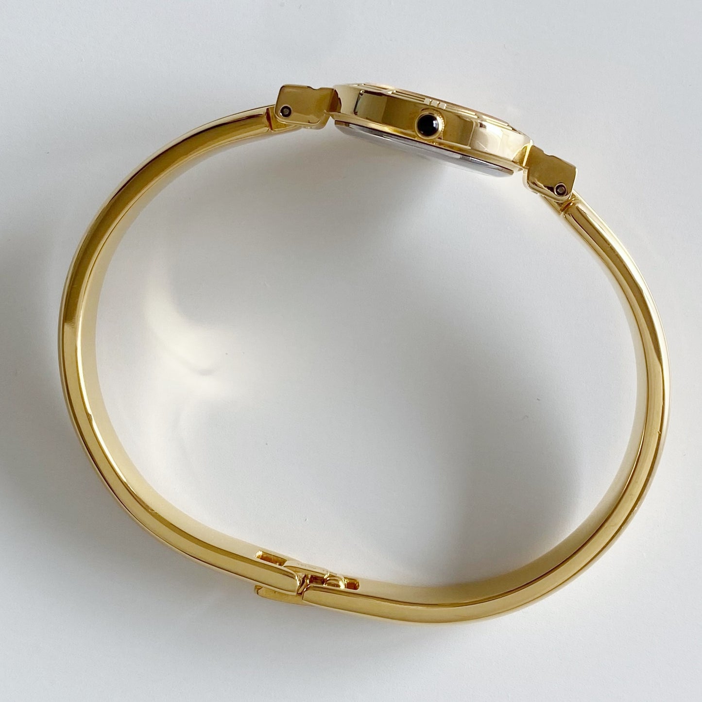 Yves Saint Laurent Seashell Dial Gold Plated Bangle Watch