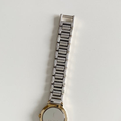 Yves Saint Laurent 1990s Round Dial Two Tone Watch