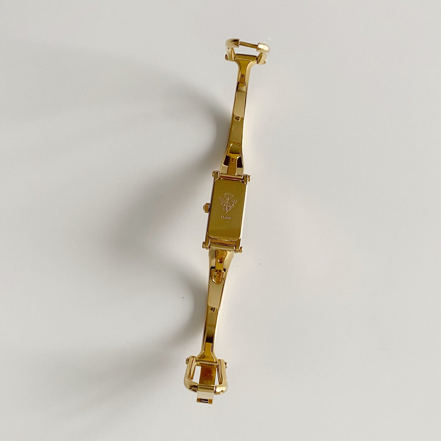 Gucci 1990s Gold Dial Gold Plated Bangle Watch