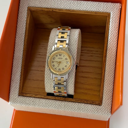Hermes 1990s Clipper Two Tone Watch