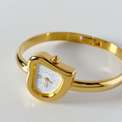 Yves Saint Laurent 1990s Heart Shaped Dial Gold Plated Watch