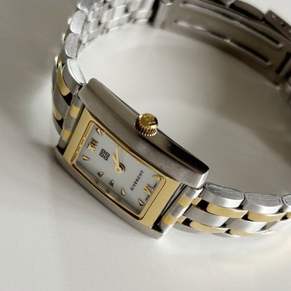 Givenchy 1990s Tank Two Tone Watch