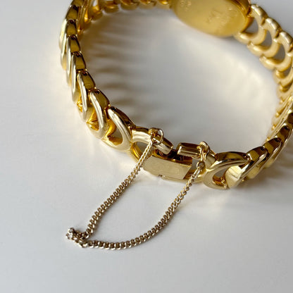 Dior 1990s Oval Dial Gold Plated Watch