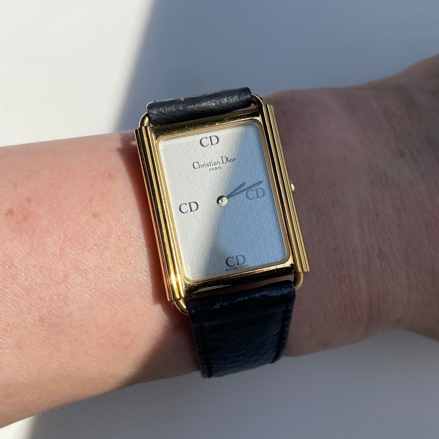 Dior 1990s CD Logo Tank Watch (Large)