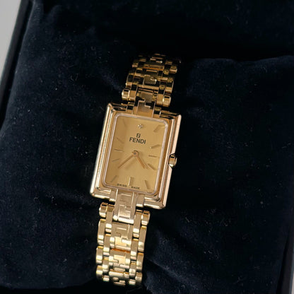 Fendi 1990s Tank Gold Plated Watch Limited Edition (only 2,500 pieces made)
