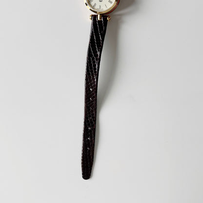Gucci 1990s Sherry Round Dial Gold Plated Watch