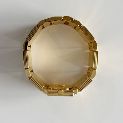 Dior 1990s Square Dial Interchangeable Strap Gold-Plated Watch
