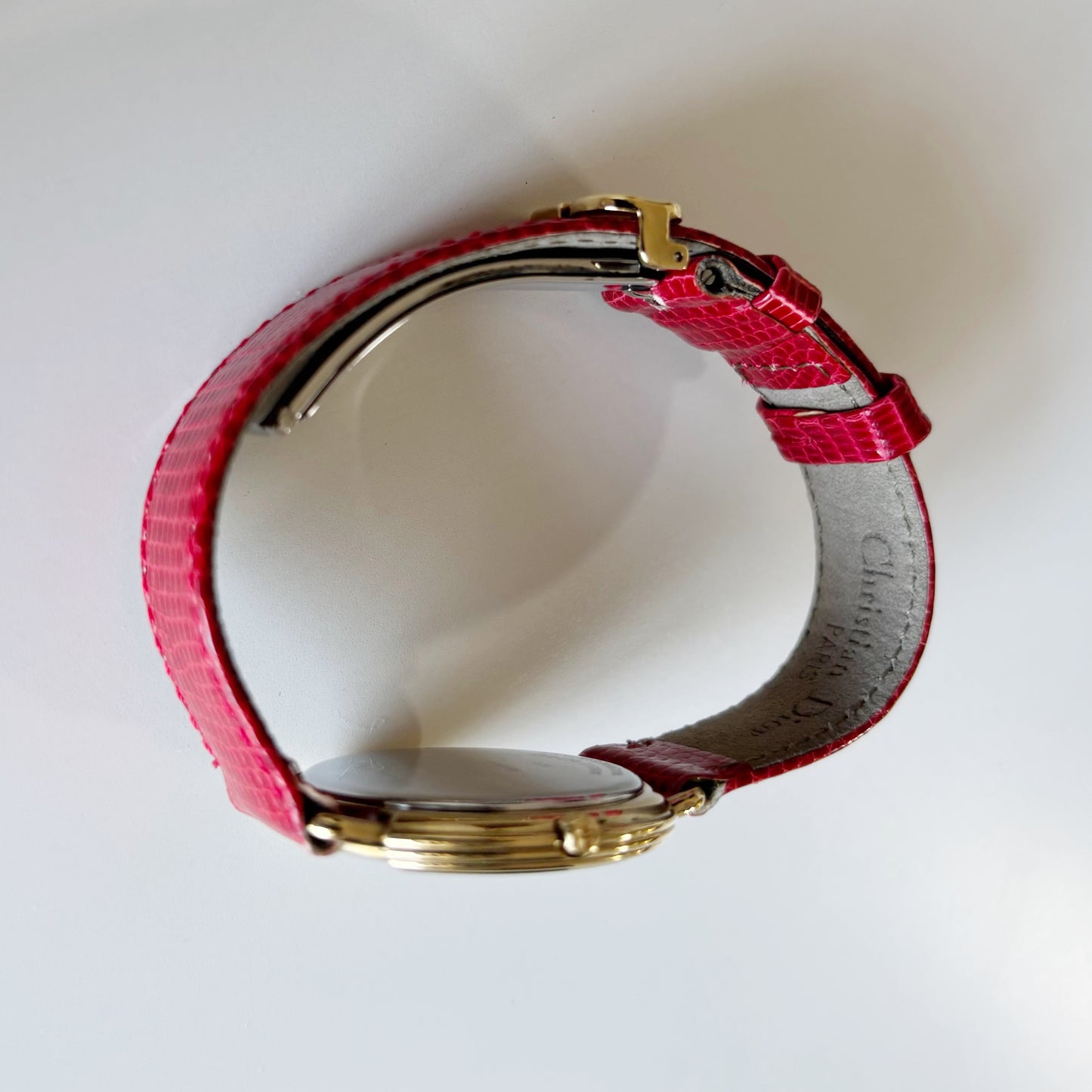Dior 1990s Seashell Dial Round Gold Plated Watch (Large)