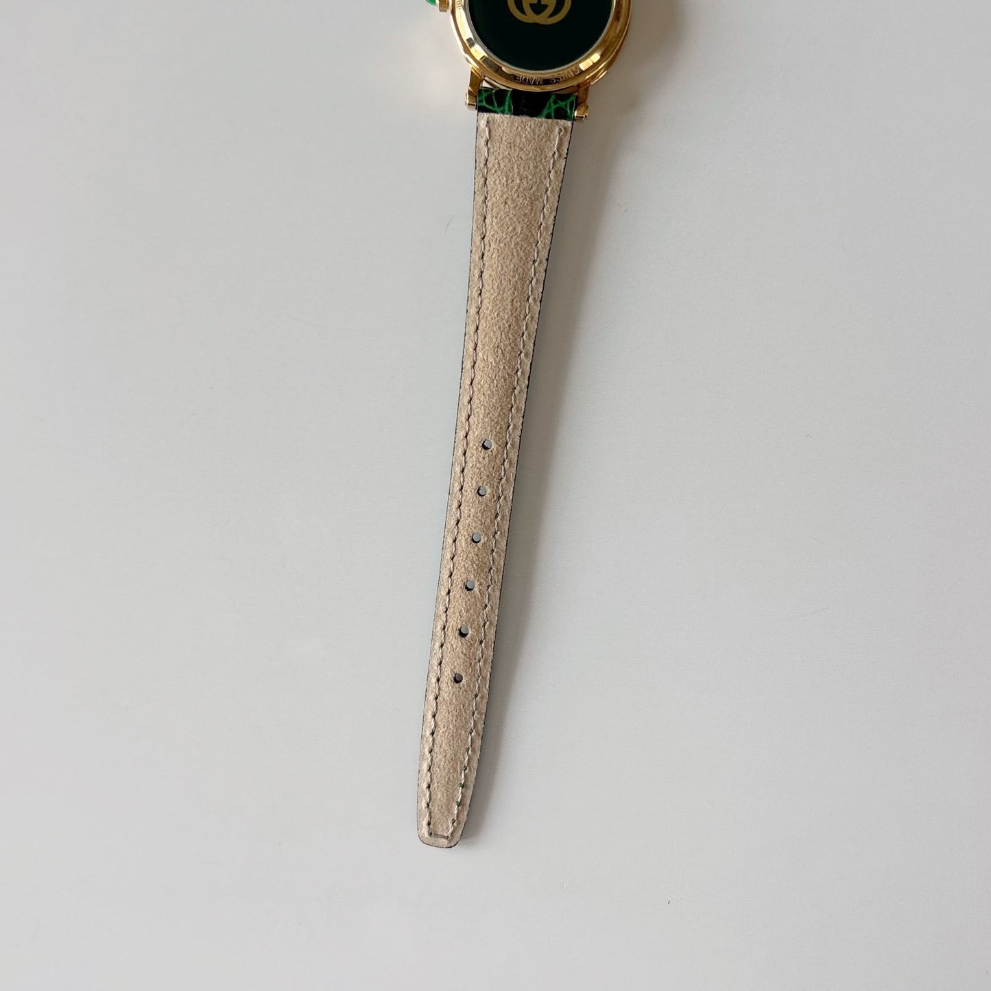 Gucci 1990s Date Round Dial Gold Plated Watch