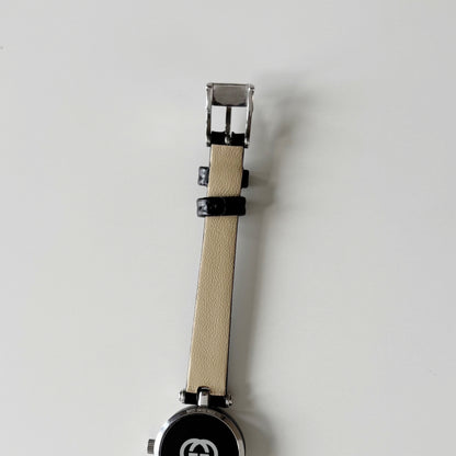 Gucci 1990s Round Dial Stainless Steel Watch