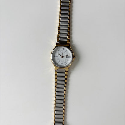 Yves Saint Laurent 1990s Round Dial Two-Tone Gold-Plated Watch