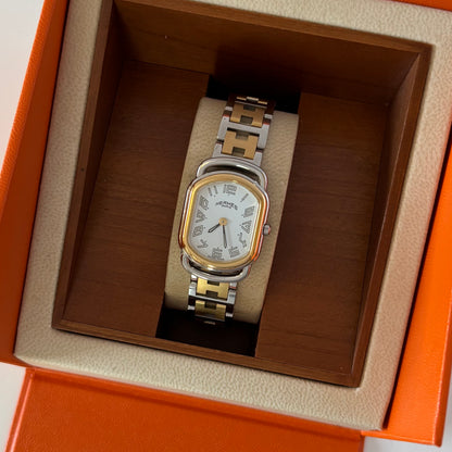 Hermes 1990s Rallye Two Tone Gold Plated Watch