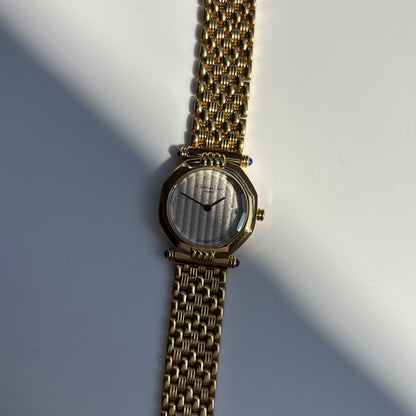 Dior 1990s CD Logo Octagon Gold Plated Watch
