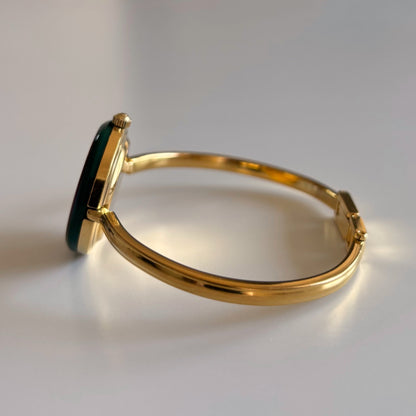 Gucci 1990s Interchangeable Bezel Gold Plated Bangle Watch with 12 bezels, case