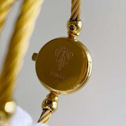 Gucci 1990s Seashell Dial Gold Plated Bangle Watch