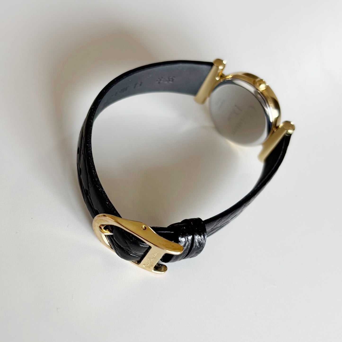 Dior 1990s Round Dial Gold Plated Watch