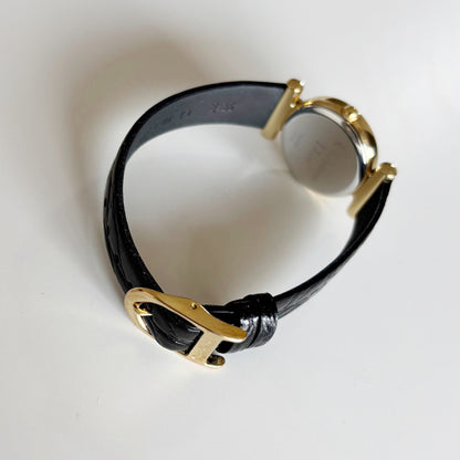 Dior 1990s Round Dial Gold Plated Watch