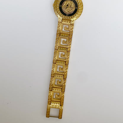 Gianni Versace Signature 1990s 18K Gold Plated Watch