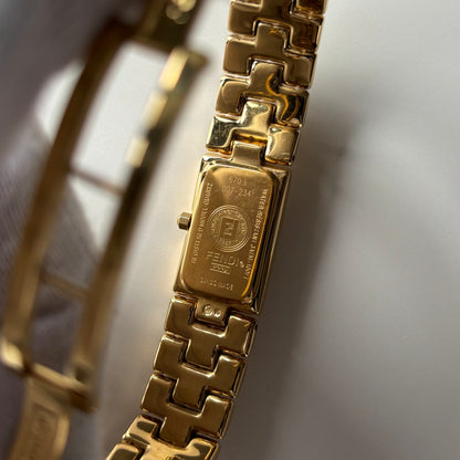 Fendi 1990s Gold Dial Gold Plated Watch