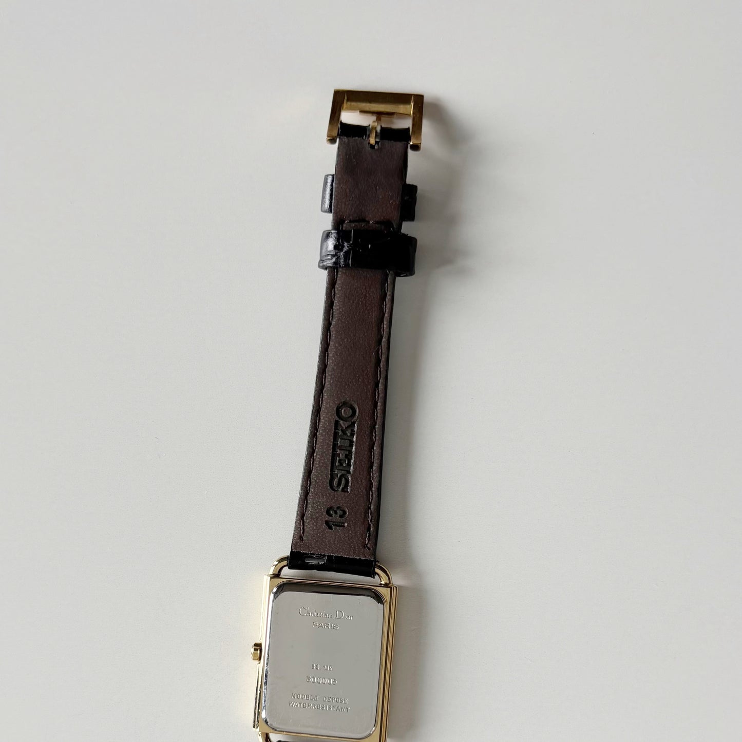 Dior 1990s CD Logo Tank Gold Plated Watch