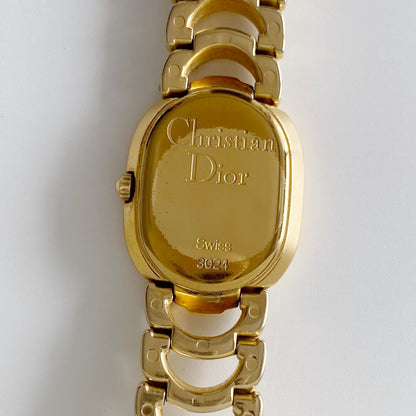 Dior 1990s Oval Gold Plated Watch