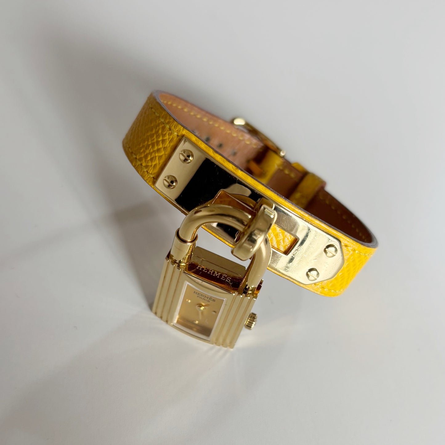 Hermes 1990s Kelly Gold Plated Watch