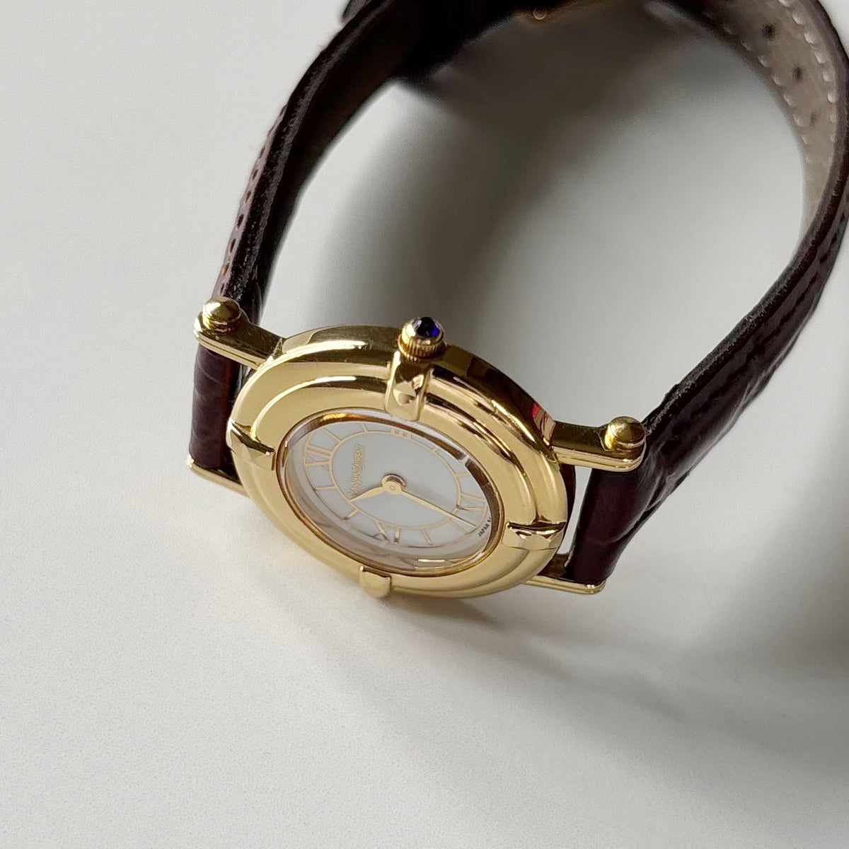 Yves Saint Laurent 1990s Round Dial Gold-Plated Watch