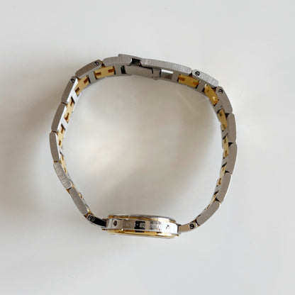 Hermes 1990s Clipper Round Dial Two Tone Watch