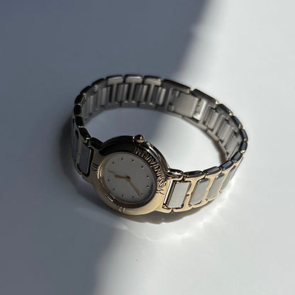 Yves Saint Laurent 1990s Round Dial Two Tone Gold Plated Watch